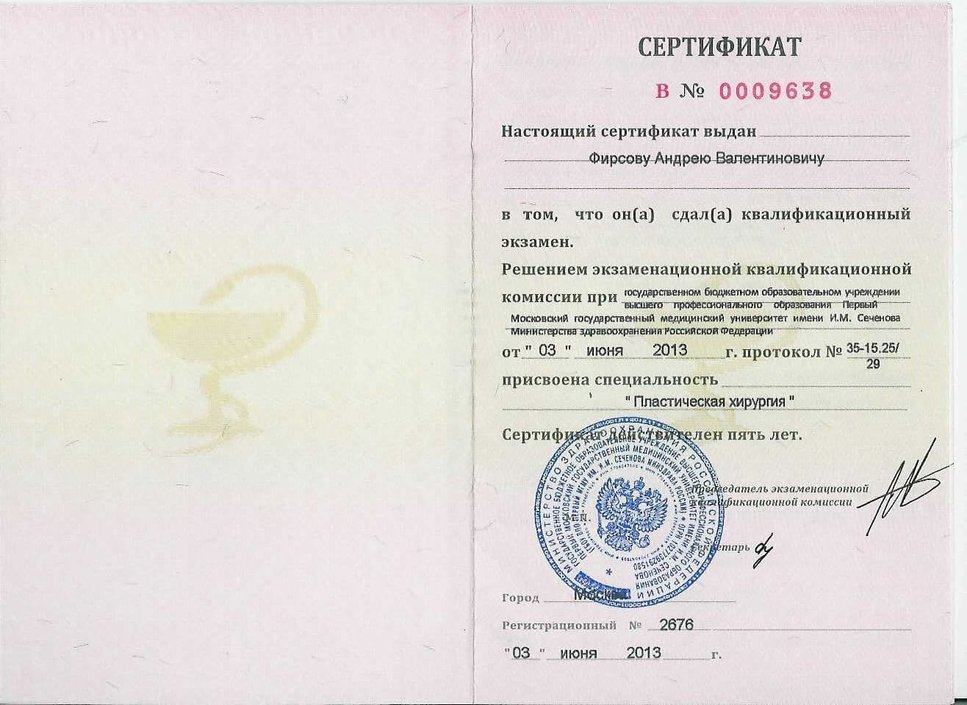 Сертификат 2013