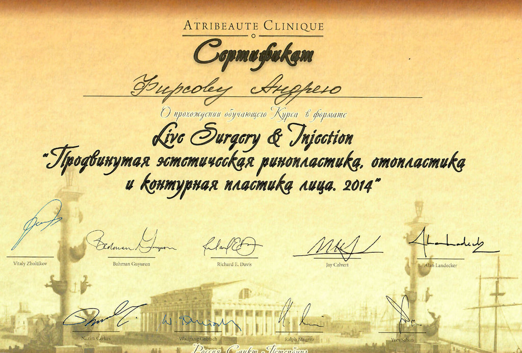 Сертификат о прохождении курса 2014